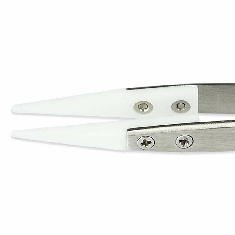 Steel Ceramic Stainless Pointed Tip Tweezer Heat Resistant Antistatic Antiacid