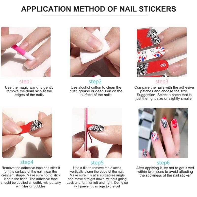 Selfs Adhesive Nail Art Decals Featuring French Design Nontoxic Materials Instants Manicure Solution