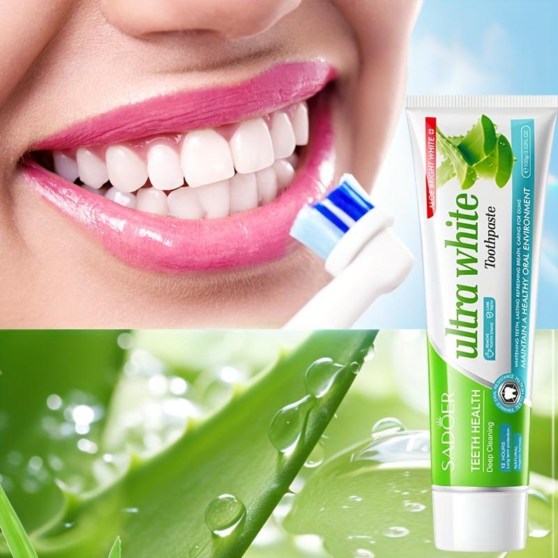 100G Aloe Vera Whitening Toothpaste Is Fluoride-Free and Helps Freshen Breath, Protect Gums, and Clean, Making It Suitable for Yellowish Teeth.