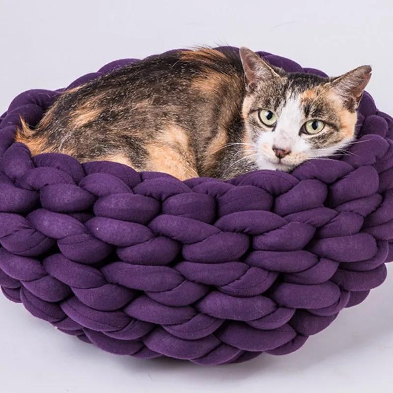 500G isländische ultradicke Wolle entkernte Baumwolle Kristall Samt Handgewebtes Material DIY Weben Handtasche Haustier Nest