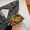Pu Leather Shoulder Bags for Women 2026 Designer Korean Fashi Handbags and Purses Trend Chain Silver Crossbody Bucket Bag