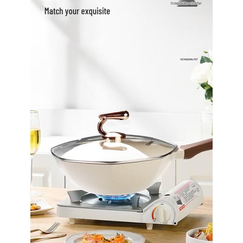 IBF 32cm Aluminum Alloy Octagonal Wok