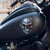 Totenkopf Aufkleber Auto Motorrad Wasserdicht Totenkopf Abziehbild Rote Glühende Augen für Fahrrad Motorrad