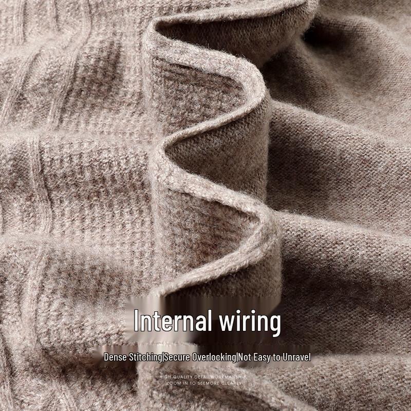 SHANSHAN Men's 100% Wool Round Neck Striped Pullover Sweater