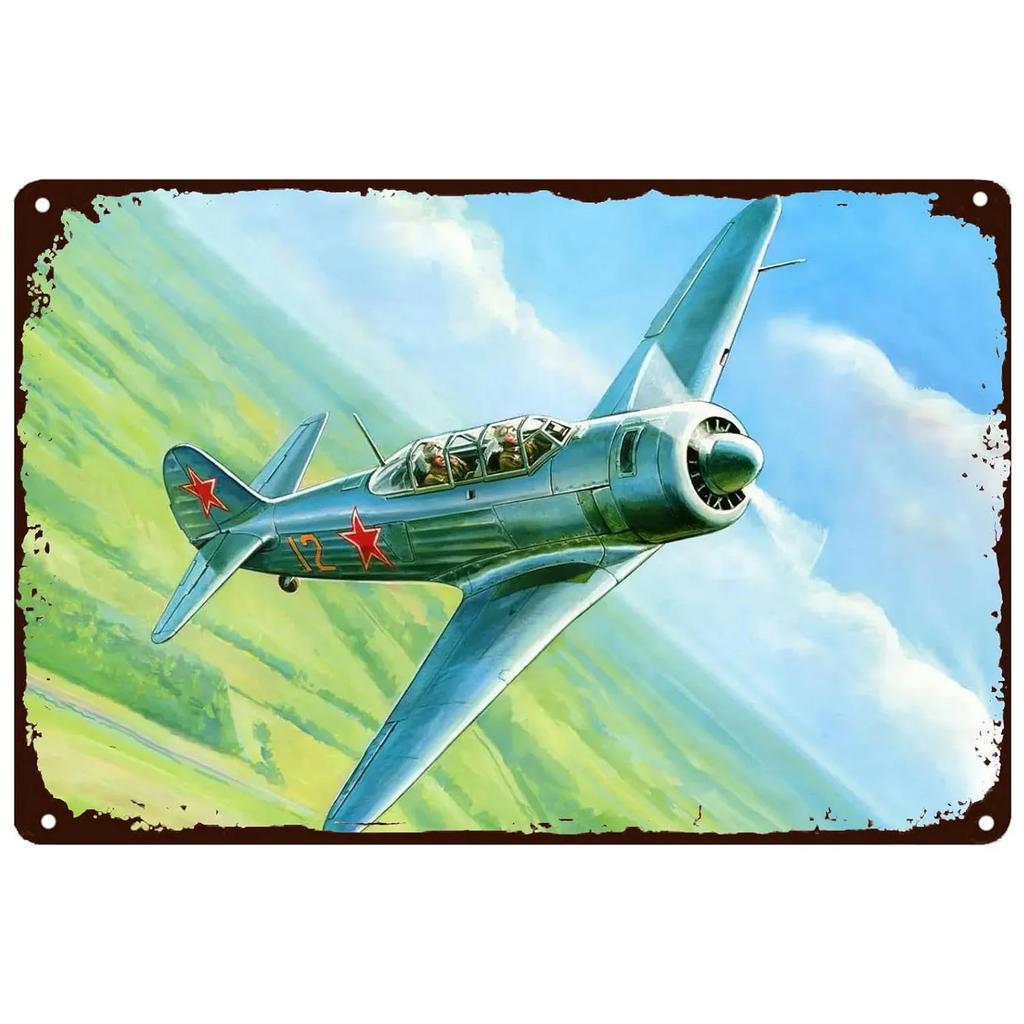 Vintage Fight Plane Metal Tin Signs Plaque Plate Retro Wall Art Posters for Man Cave Bar Pub Clubs Cafe Iron Painting Decoration