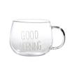 Letter Transparent Glass Cup Creative Coffee Tea Drinks Dessert Breakfast Milk Cup Glass Mugs Handle Drinkware Couple Gifts