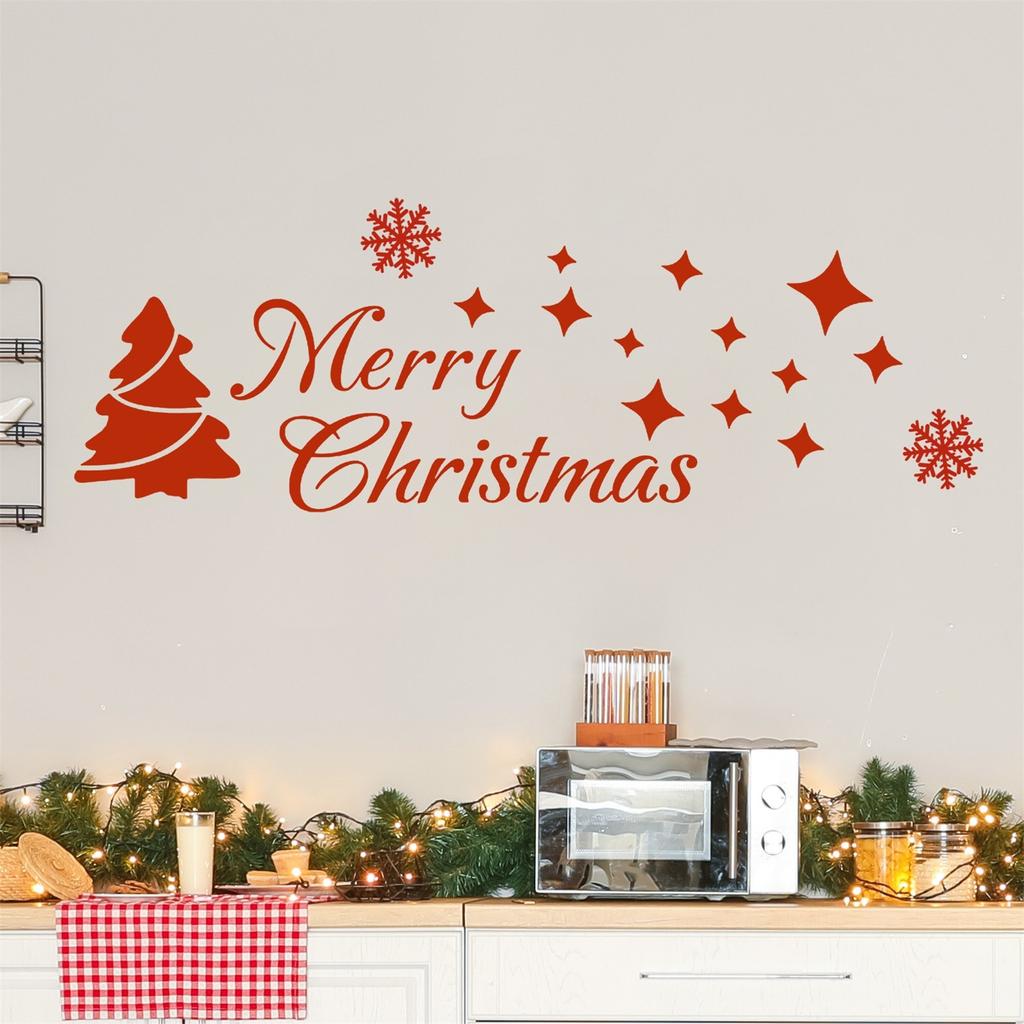 Christmas Stickers Shopping Mall Window Stickers Children's Room Stickers Wall Stickers Set Christmas Decoration\15.7in