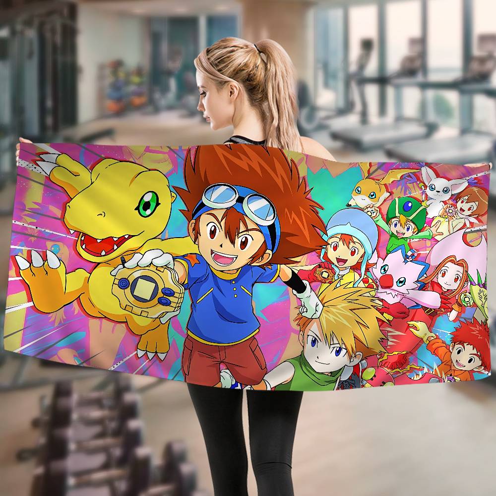 Digimon Adventure Monster Game Beach Towel Colorful Bath Towels For Girl Microfiber Quick Dry Sand Free Beach Yoga Spa