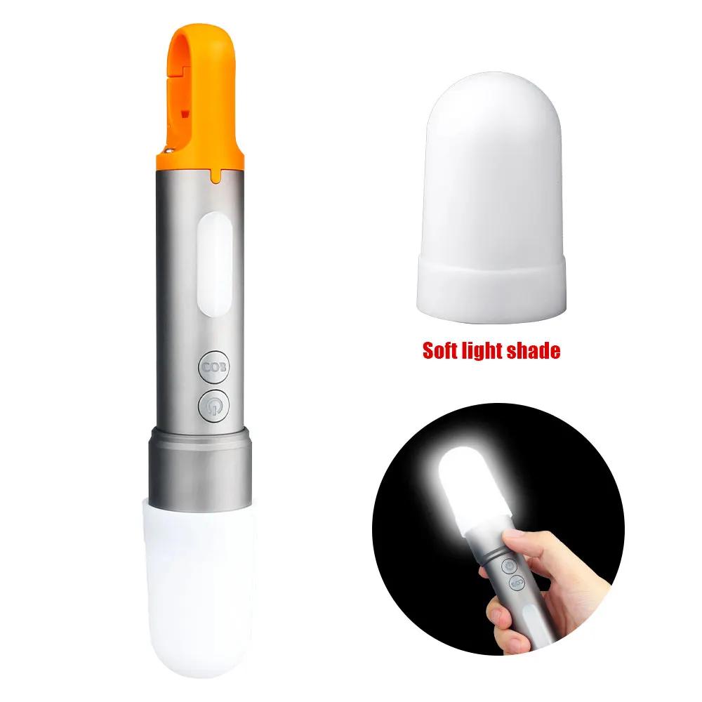 Mini Multi-color Flashlight Green/Red/Blue/White COB LED Toch Zoom USB Charging Haning Tent Lamp Hunting Outdoor Fishing Light