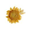Sunflower Honeybee Brooch Alloy Jewelry With Secure Lock Clasp For Women Fashion Accessories Wedding Party Daily Wear