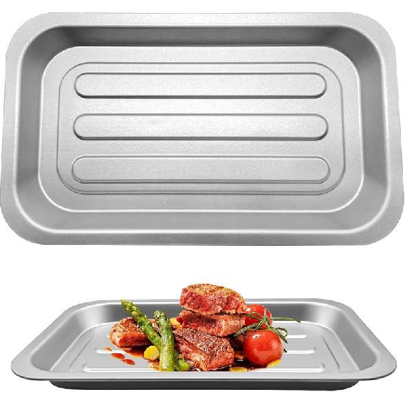Air Fryer Grill Pan for Emeril Lagasse 26 QT Extra Large Air Fryer, 12.5  ×11.3   Stainless Steel Air Fryer Tray Accessories Grill Plate Crisper Tray for Emeril 25QT S
