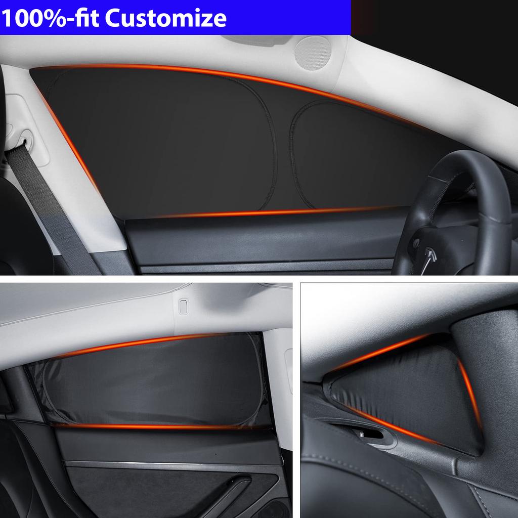 Car Sunshade for Tesla Model 3 Y S X 2024 2025 Sun Shade Privacy Shading Cover l Front Rear Side Window UV Protector Highland M3H