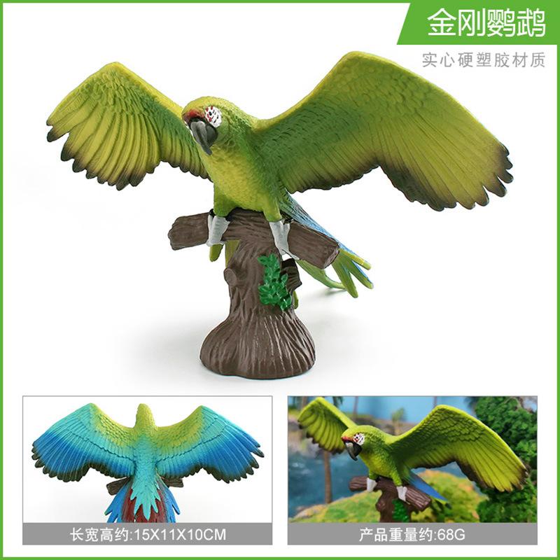 Simulation Forest Bird Bird Parrot Animal Model Children'S Cognition 2 Macaw Ornament Toys