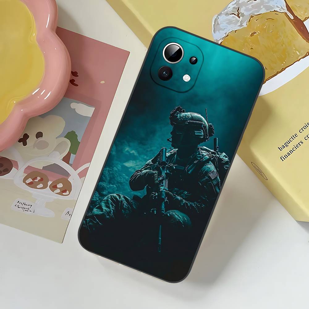 Army Special Forces Slim Black Shockproof Phone Case: Snug Fit For Xiaomi 12,11,12S Ultra & Redmi Note 11,10T,9,9A,8Pro,8T,5G