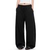 American navy blue scimitar casual pants for men and women, summer cool feeling quick-drying loose moving pants, hanging feeling wide-leg pants