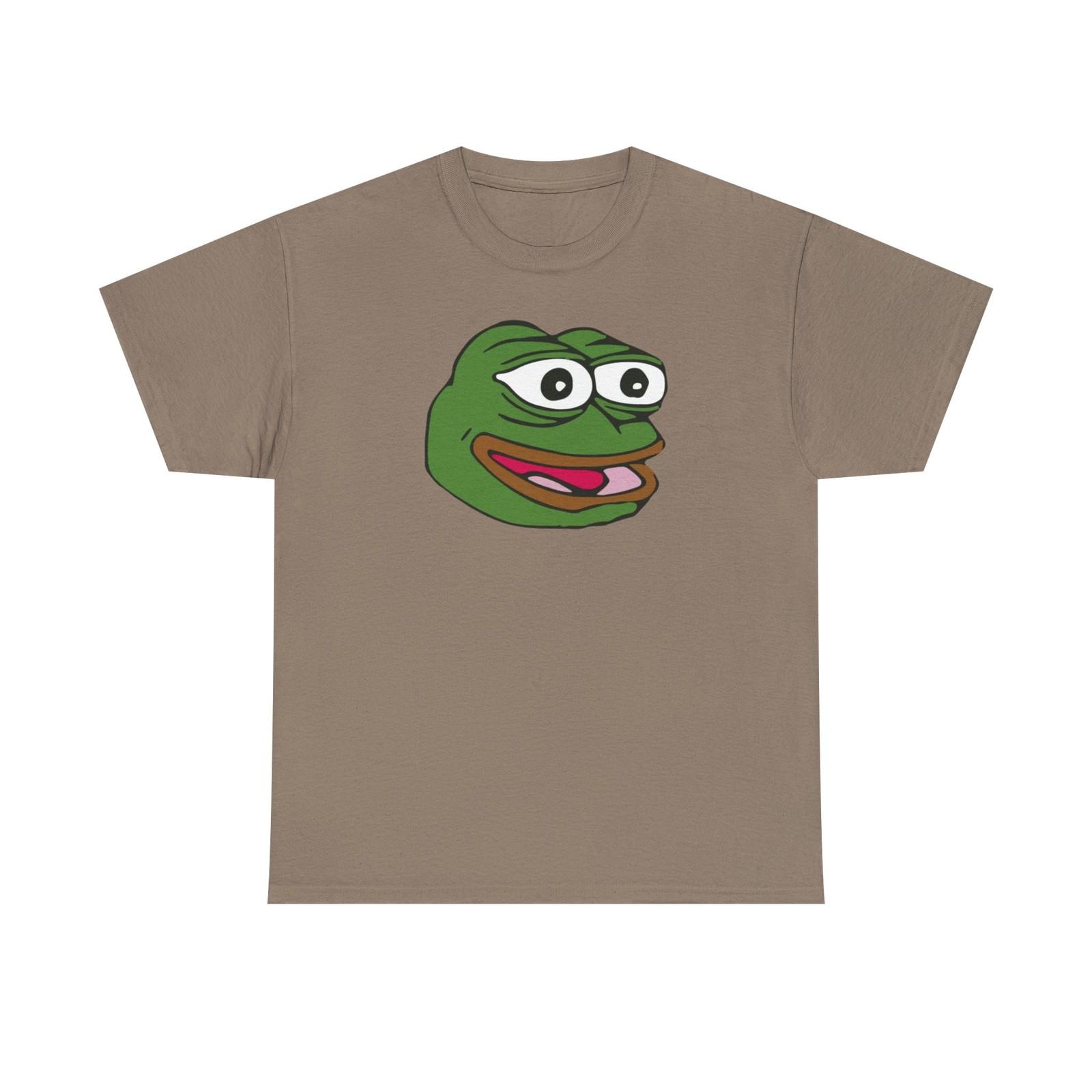 Smiling Frog Face Tee | Cartoon Pepe Frog Shirt S разноцветный