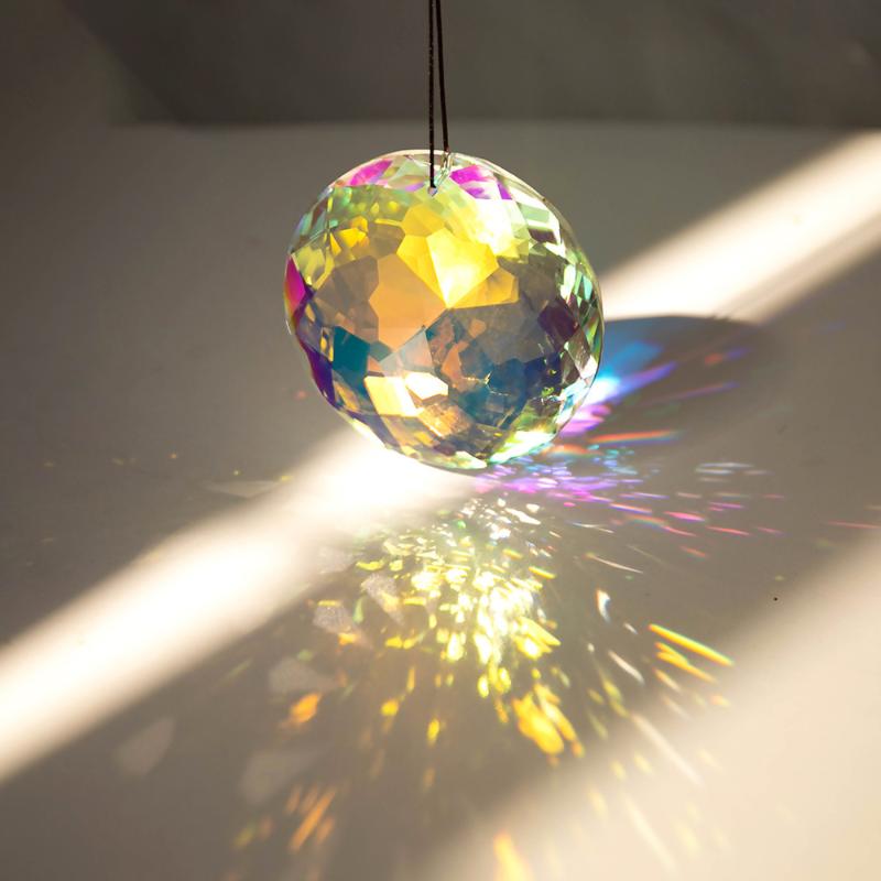 Rainbow Crystal Wind Chime Window Hanging Bell Glass Pendant Sun Catcher Christmas Decoration Home Decoration Garden Decoration