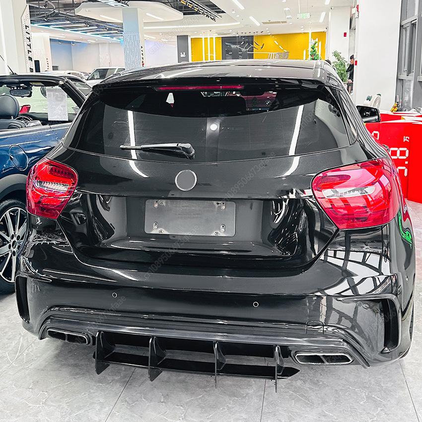 For Mercedes Benz A Class W176 A180 A200 A250 A260 A45 AMG 2013-2018 Rear Bumper Diffuser Lip Rear Side Splitters Spoiler Lip