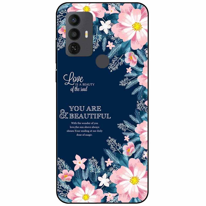 Phone Cover For Alcatel 1V 2021 Case Silicone Lovely Black Bumper Soft TPU Coque for Alcatel 1V (2021) 6002A 6002D 1 V Shells