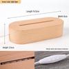 Oval Touch-Control LED Night Lamp with USB, Beech Wood Base