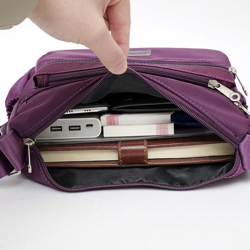 2025 new Oxford cloth women's bag casual multi-layer shoulder messenger bag breathable large capacity small square bag mother bag