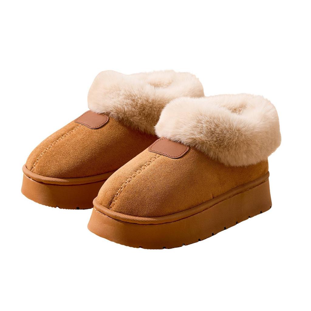 Snow boots women's winter new velvet thickened non-slip fur integrated warm cotton shoes couples versatile cotton drag outside wear