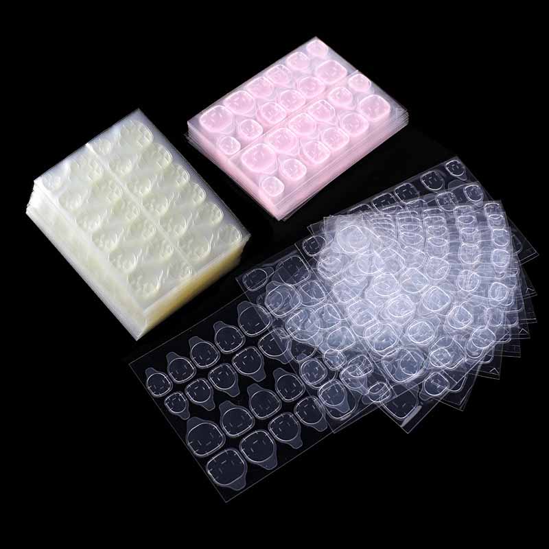120/240PCS Jelly Waterproof Double-Sided Transparent Nail Tape Ultra Thin Strong Hold Invisible Damage-Free Removable for Fake Nails