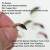 6PCS Scud Nymph Flies Copper Wire Weighted Flash Dubbing Caddis Larva Emerger Fly Fishing for Trout Czech Nymphing River Fishing