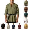 Herren Langarm Baumwolle Leinen Hemd Lockerer Schnitt Vintage Retro Lässiges Oberteil für Frühling und Herbst