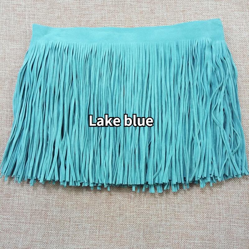 2 M Çift taraflı Suni Süet Püskül Saçak Trim DIY Etek Elbise Saçak Hem Çanta Dikiş El Sanatları
