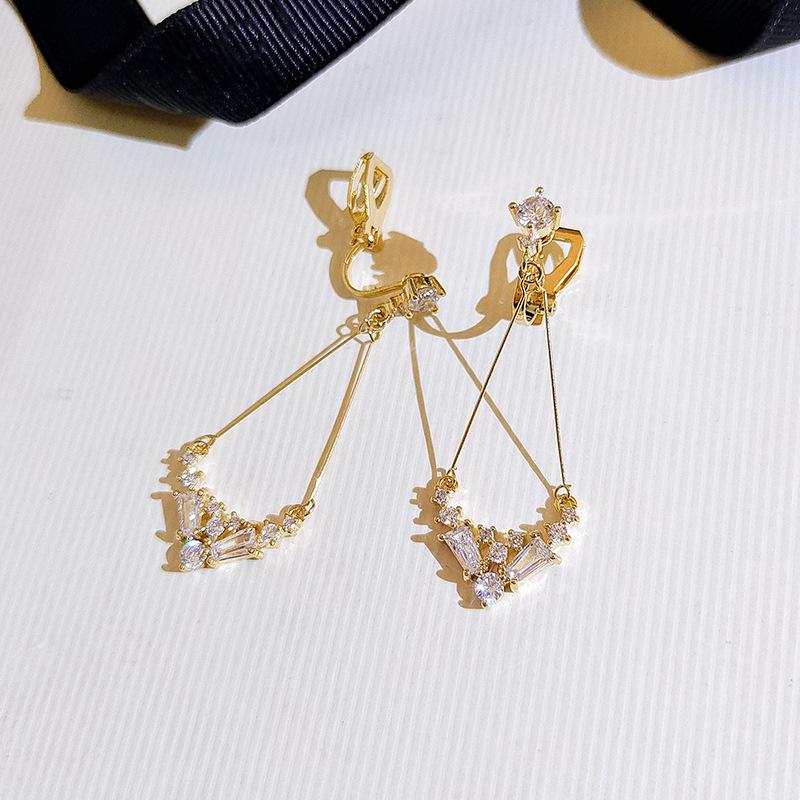 

Серьги с круглым циферблатом, длинные, стильные, женские серьги с имитацией циркония, клипсы для ушей, пирсинг ушей, украшения для ушей