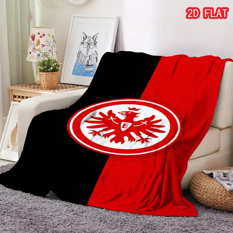 1pz Coperta in Flanella con Stampa Eintracht Frankfurt, Alta Qualità, Confortevole per Tutte le Stagioni, Decorazione per la Casa, Calore e Comfort