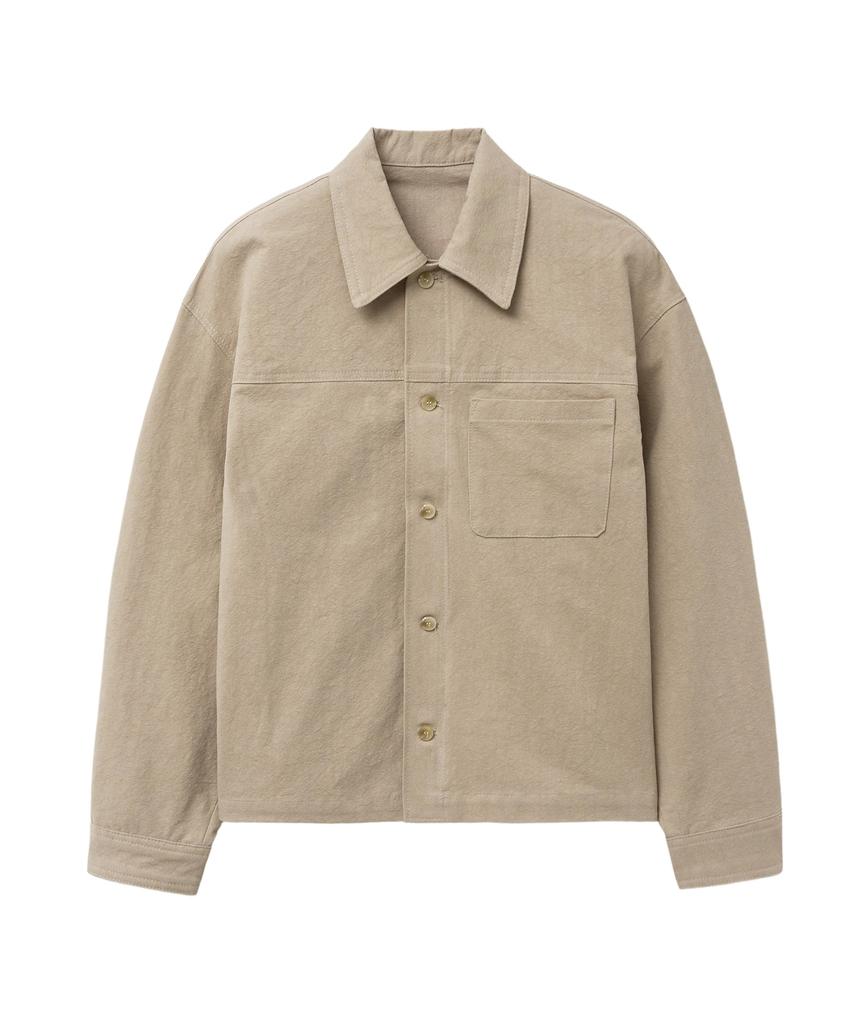 Sperone Peach Washed Crop Shirt Jacket (Beige)