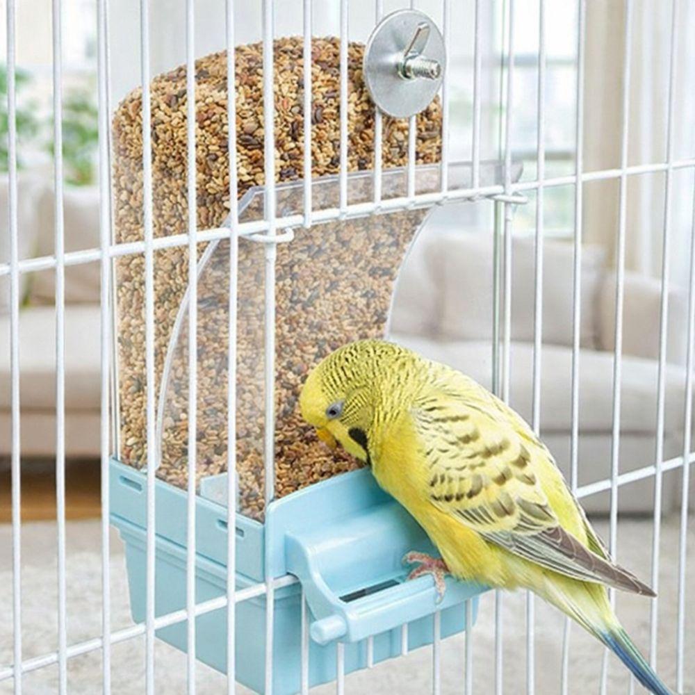 Transparent Automatic Bird Feeder Large Capacity Parrot Cage Feeder Bird Feeder Dispenser Pet Cage