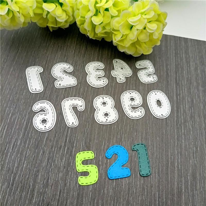 0 bis 9 Zahlen Digital Metall Stanzformen DIY Scrapbooking Papier Fotoalbum Basteln Form Karten Prägeform Schablonen für Deko