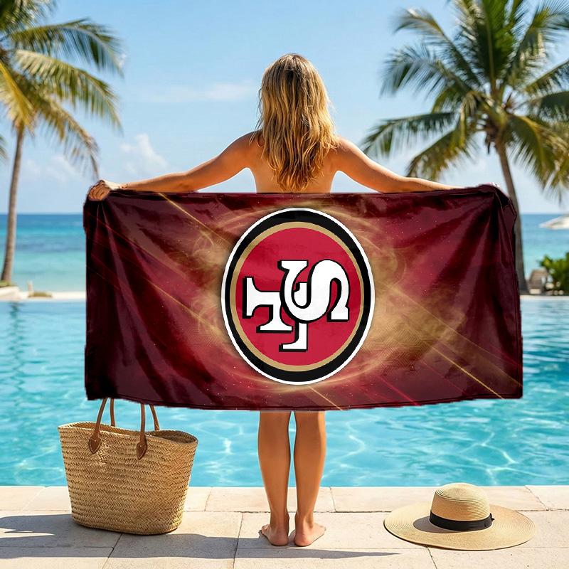 Asciugamano da Spiaggia alla Moda San Francisco 49ers Asciugamano Portatile Morbido ad Asciugatura Rapida per Nuoto Campeggio Vacanze