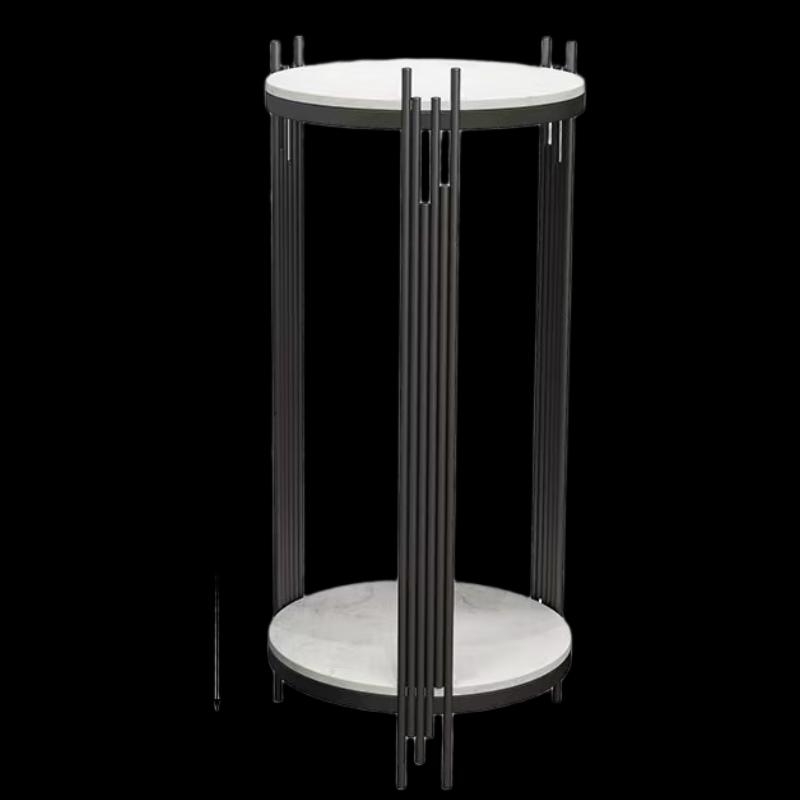 Modern Metal Flower Stand with Marble Top