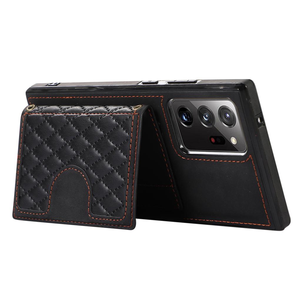 For Samsung Galaxy Note20 Ultra 5G/Note20 Ultra Shoulder Phone Pouch Card Case TPU+PU Leather Cover