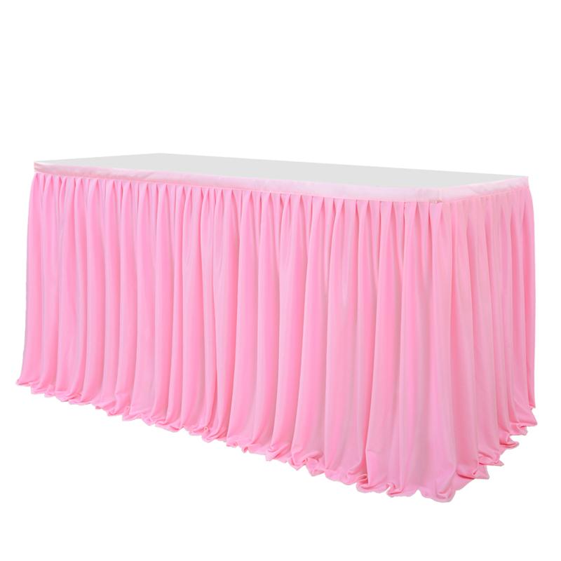 Table Skirt Pleated Ruffle Tablecloth For Wedding Birthday Party Baby Shower Table Decoration
