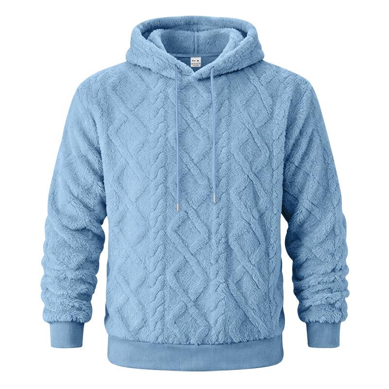 Autumn Winter Men High Street Casual Double-Sided Velvet Hooded Hoodies Sports Style Trend Pullover Sweatshirts