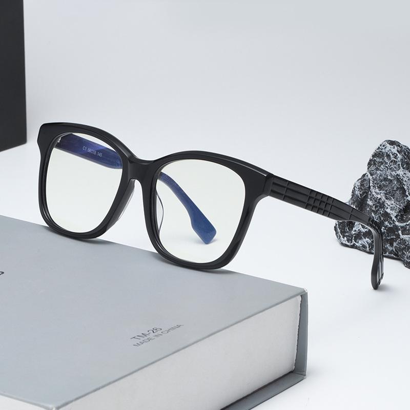 Huang Yimei's Round Acetate Glasses: Anti-Blue Light, Myopia-Friendly, Unisex Style for a Slimmer Face.