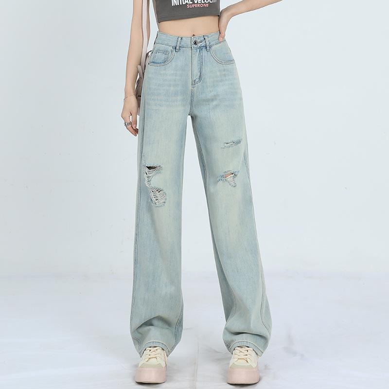 High Waist Straight-leg Pants for Women In Spring and Summer Soft and Narrow Version Wide-leg Pants for Women In Spring and Summer
