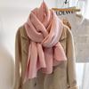 Pleated Scarf Women Autumn Winter Long Solid Color Shawl