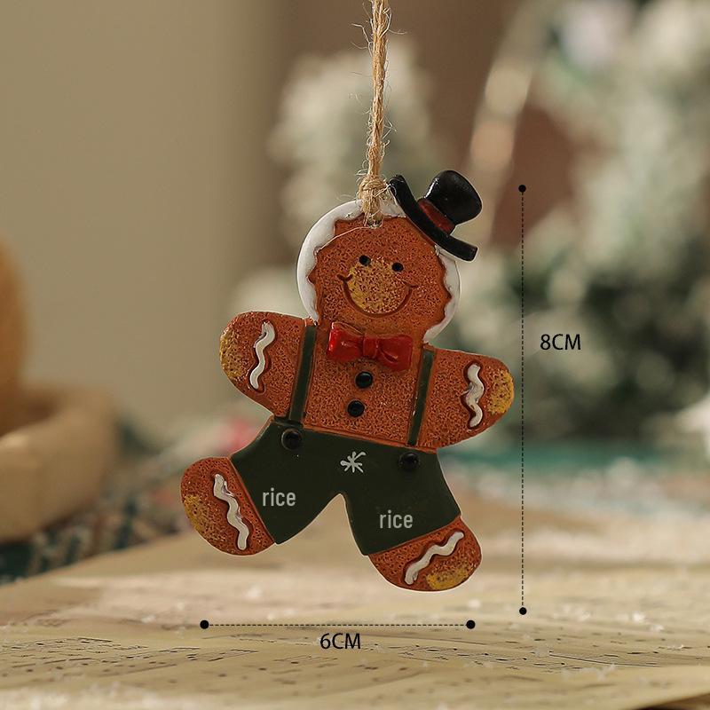 American Retro Christmas Snowman Cane Resin Pendant for Tree Decoration