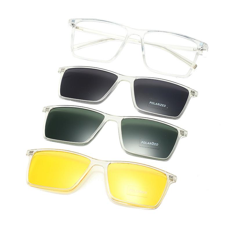 

3-In-1 Magnetic Suction Set Glasses Men S Polarized Sunglasses Driving/Night Vision/Sunglasses 1 Glasses Are Versatile