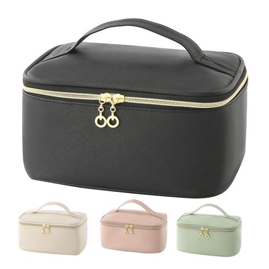 Travel Cosmetic Case Large Capacity Makeup Bag with Removable Divider Waterproof Toiletry Bag with Top Handle Cosmetic Organizer for Vacation Home