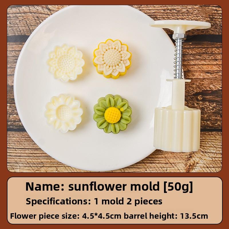 New Mid-Autumn Festival Mooncake Mold, Three-dimensional Cherry Blossom Hand-pressed Home Ice Skin Baking Mold