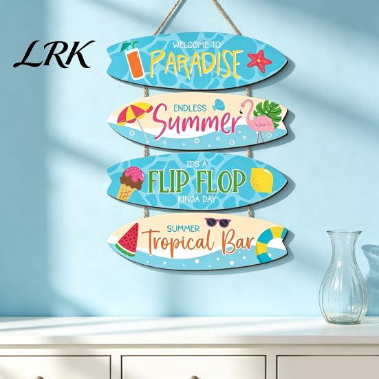 Bedroom Wall Accent Inspirational Wooden Hanging Sign, Summer Surf Kids Positive Quote Plaque, Decorative Wood Plaque Farmhouse String Sign