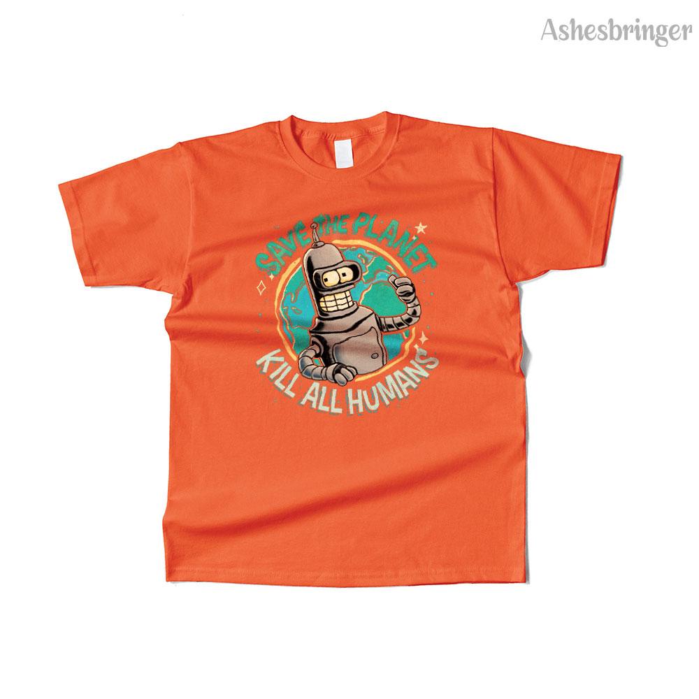 Pánské bavlněné tričko s grafickým potiskem Save the Planet, Kill All Humans, retro vtipné tričko ve streetovém ležérním stylu pro muže a ženy
