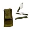 Stainless Steel Portable Folding Cutlery Set Fork Knife With Green Pouch Survival Camping Bag Outdoor Cutlery Container New